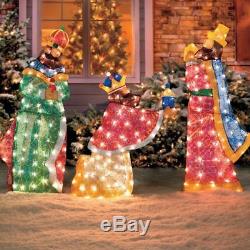 6pc Lighted Nativity Scene Holy Family Display Outdoor Christmas