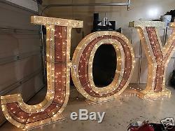 Huge Commercial 6ft X 15ft Lighted Christmas Joy Sign Indoor/outdoor Use