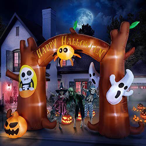 10.5 Ft Length Halloween Inflatables, Halloween Decororation Scary Tree Archway