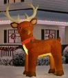 10.5 Ft Colossal Fuzzy Standing Reindeer Airblown Yard Inflatable Plush Fur