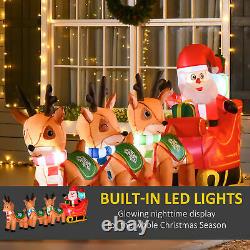 10.5 ft Long Light Up LED Santa Claus Sleigh Christmas Inflatable Decoration