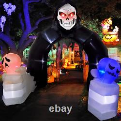 10 FT Giant Halloween Inflatable Archway Outdoor Decorations- Red Eye Grim Reape