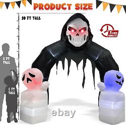 10 FT Giant Halloween Inflatable Archway Outdoor Decorations- Red Eye Grim Reape