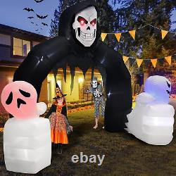 10 FT Giant Halloween Inflatable Archway Outdoor Decorations- Red Eye Grim Reape