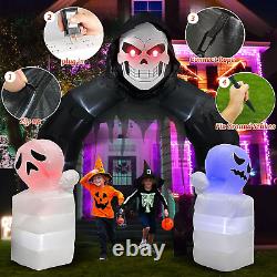 10 FT Giant Halloween Inflatable Archway Outdoor Decorations- Red Eye Grim Reape