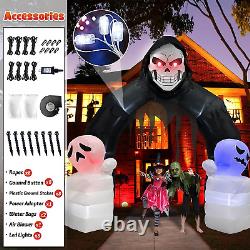 10 FT Giant Halloween Inflatable Archway Outdoor Decorations- Red Eye Grim Reape