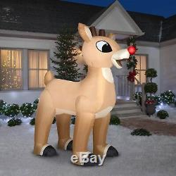 10 Ft GIANT RUDOLPH RED NOSED REINDEER Airblown Lighted Yard Inflatable