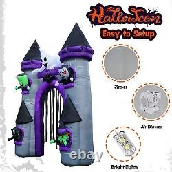 10 Ft Halloween Inflatables Castle Archway with Ghost Green Weirdo Witch Vampire