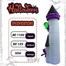 10 Ft Halloween Inflatables Castle Archway with Ghost Green Weirdo Witch Vampire