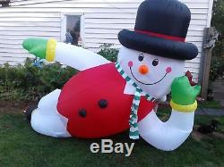 10 Ft Inflatable Lounging Snowman Christmas Lawn Decoration NIB