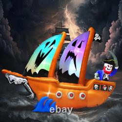 10FT Length Halloween Pirate Ship Inflatable with Pirate, Halloween Decorations 10FT Length Halloween Pirate Ship Inflatable with Pirate, Halloween Decorations