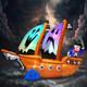 10ft Length Halloween Pirate Ship Inflatable With Pirate, Halloween Decorations