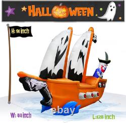 10FT Length Halloween Pirate Ship Inflatable with Pirate, Halloween Decorations 10FT Length Halloween Pirate Ship Inflatable with Pirate, Halloween Decorations
