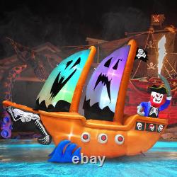 10FT Length Halloween Pirate Ship Inflatable with Pirate, Halloween Decorations 10FT Length Halloween Pirate Ship Inflatable with Pirate, Halloween Decorations