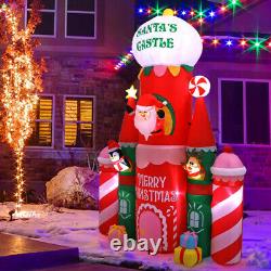 10Ft Christmas Inflatables Candy Castle, Blow up with LED Lights Indoor/Outdoor