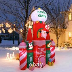 10Ft Christmas Inflatables Candy Castle, Blow up with LED Lights Indoor/Outdoor