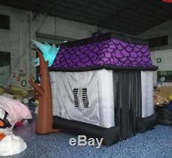 10ft New Halloween Inflatable Haunted House with Led Lights for Decoration BI