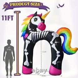 11 Ft Giant Halloween Inflatables Unicorn Arch 11FT Skeleton Unicorn Arch