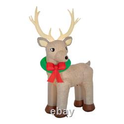 11 Ft. Giant-Sized LED Fuzzy Reindeer Christmas Airblown Inflatable