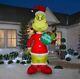 11' Giant Grinch Holding Christmas Ornament Airblown Lighted Yard Inflatable