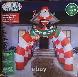 11' GRAND CANDY CANE SANTA ARCHWAY TUNNEL Airblown Inflatable SOUND & LIGHTSHOW
