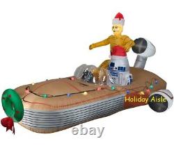 11' STAR WARS LAND SPEEDER WITH C3P0 & R2D2 Airblown Lighted Yard Inflatable