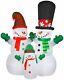 12' Airblown Snowman And Family Scene Christmas Inflatable