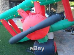 12' Animated SNOOPY WOODSTOCK inflatabe Airplane Airblown Red Baron Yard Decor