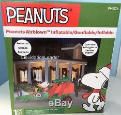 12' Christmas SNOOPY AIRPLANE Lighted Airblown Inflatable Propeller Spins