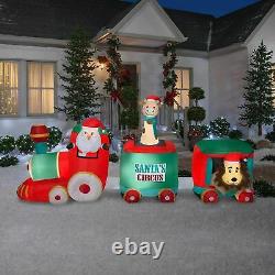 12 FT Christmas Train with Santa & Friends Air Blown Inflatable Lighted Yard Decor