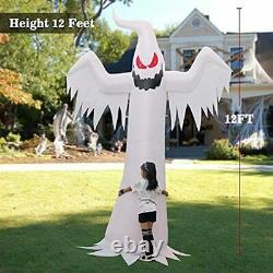 12 FT Halloween Inflatables White Ghost Giant Spooky Outdoor Decorations Blow