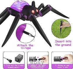 12 FT Long Halloween Inflatables Giant Purple Spider Inflatable Outdoor Hallowee