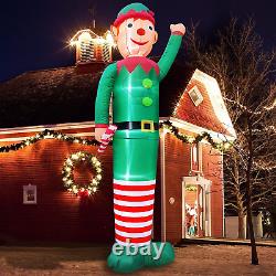 12 Foot Giant Christmas Inflatable Elf, Christmas Decoration Outdoor Blow up Elf