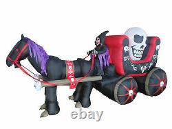 12 Foot Halloween Inflatable Air Blown Blowup Decoration Skeleton Ghost Carriage