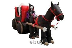 12 Foot Halloween Inflatable Air Blown Blowup Decoration Skeleton Ghost Carriage