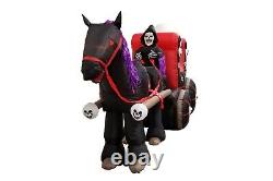 12 Foot Halloween Inflatable Air Blown Blowup Decoration Skeleton Ghost Carriage