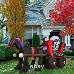 12 Ft Long Scary Halloween Skull Carriage Indoor Outdoor Yard Lawn Decoration