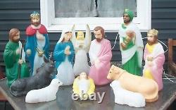 12 Pc General Foam Blow Mold Plastic Nativity Set 18-22 Norfolk Va USA 12 Pc General Foam Blow Mold Plastic Nativity Set 18-22 Norfolk Va USA