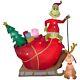 12 Ft Grinch And Max Sleigh Airblown Lighted Yard Inflatable Christmas New