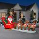 12 Ft Pre-lit Led Giant-sized Santa's Sleigh Scene Christmas Inflatable