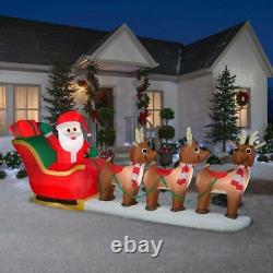 12 ft Pre-Lit LED Giant-Sized Santa's Sleigh Scene Christmas Inflatable