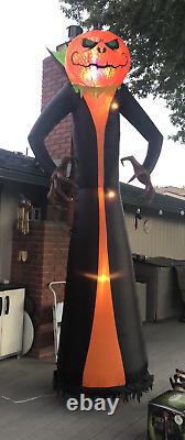 12 ft Pumpkin Reaper inflatable Phantasm- Fire & Ice effect Gemmy Halloween