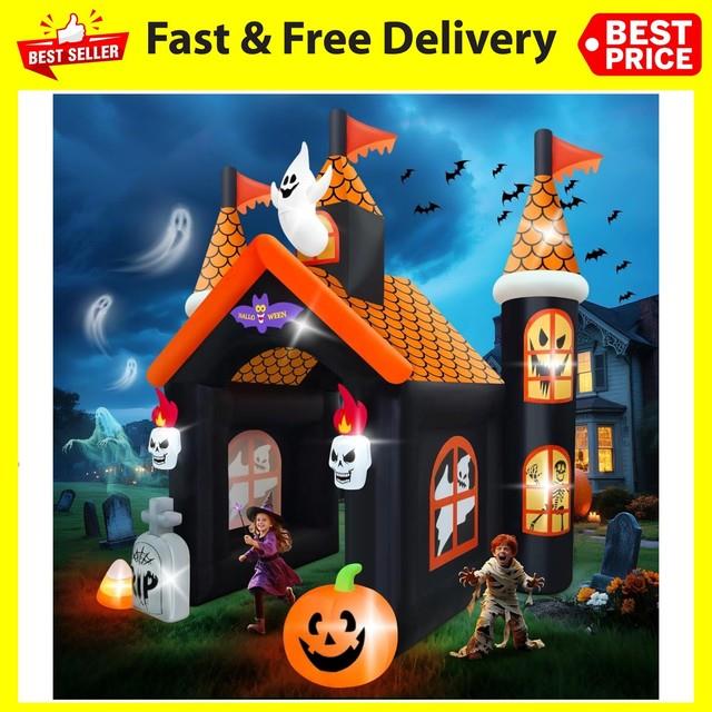 12ft Halloween Inflatable Archway With Led Light, Large Haunted House Inflata