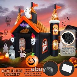 12FT Halloween Inflatable Archway with LEDs Haunted House Ghost Pumpkin Tunnel