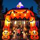 12ft Halloween Inflatable Pumpkin Archway, Large Halloween Blow Up Yard Decorati