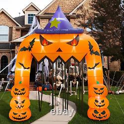 12FT Halloween Inflatable Pumpkin Archway, Large Halloween Blow up Yard Decorati
