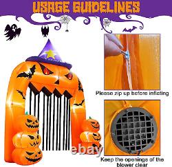 12FT Halloween Inflatable Pumpkin Archway, Large Halloween Blow up Yard Decorati