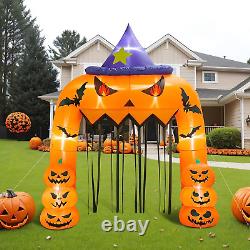 12FT Halloween Inflatable Pumpkin Archway, Large Halloween Blow up Yard Decorati