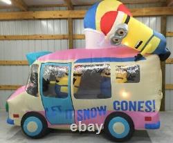 12ft Gemmy Airblown Inflatable Prototype Christmas Minions Let It Snowcone#17582