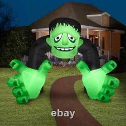 13 Ft Gemmy Halloween Green Monster Archway Airblown Inflatable Led Lighted